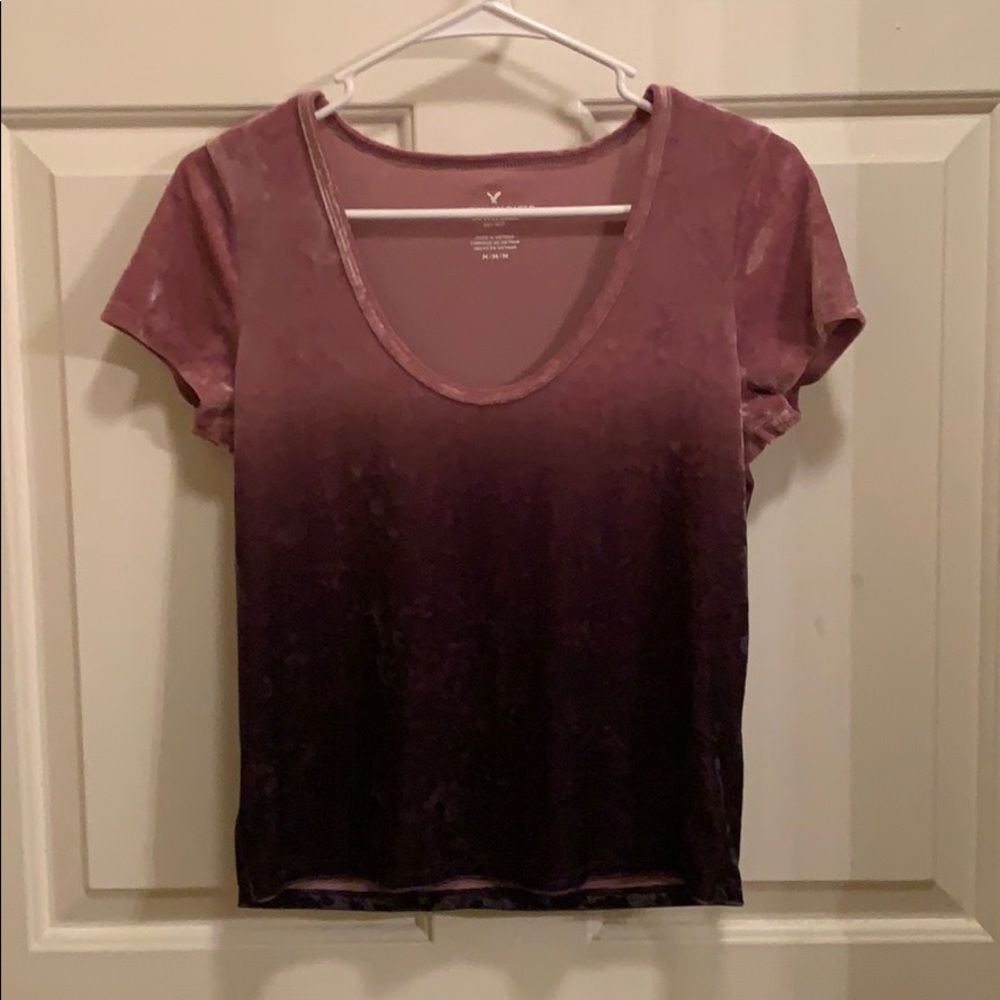 Velvet light yo dark purple tee